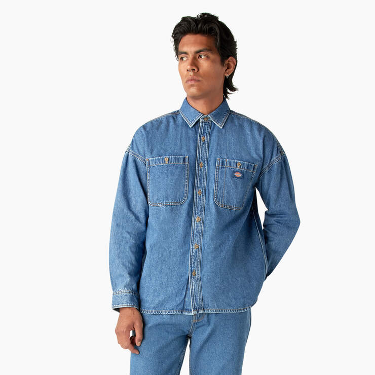 Houston Denim Shirt - Chambray Light Blue (CLB) image number 1