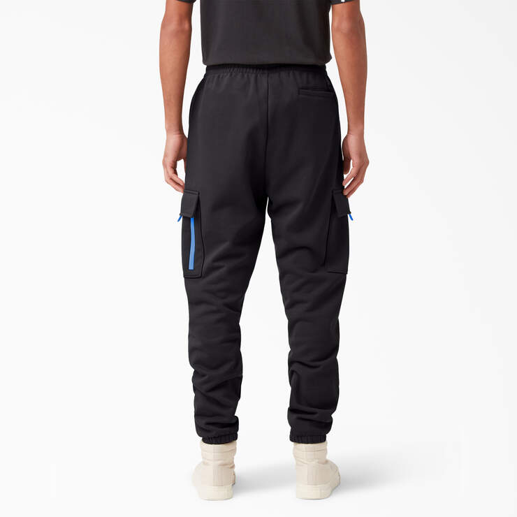 Relaxed Fit Fleece Cargo Sweatpants - Black (KBK) image number 2