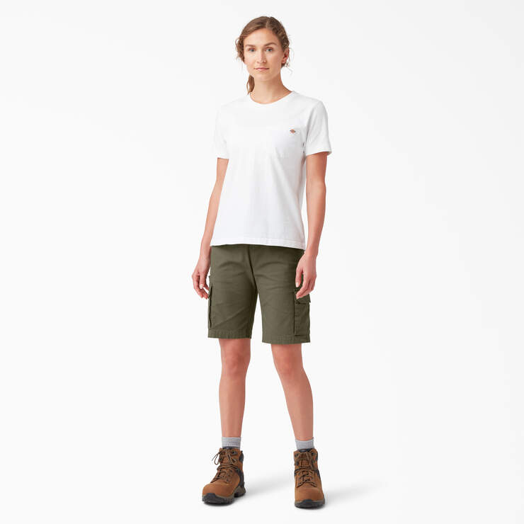 Women's Ripstop Cargo Shorts, 9" - Military Green (ML) image number 4