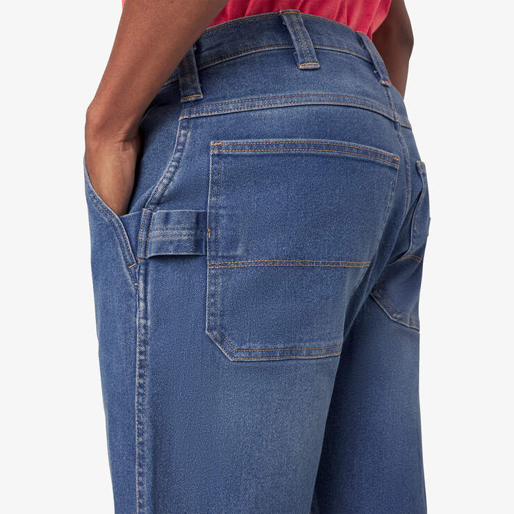 FLEX Relaxed Fit Carpenter Jeans - Light Denim Wash (LWI) image number 8