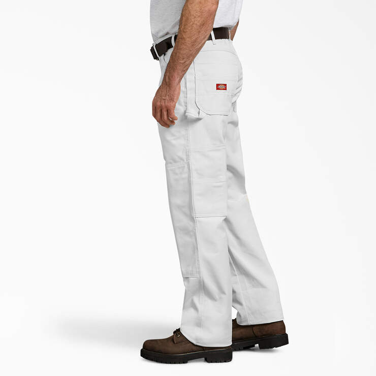 Relaxed Fit Double Knee Carpenter Painter's Pants - White (WH) image number 3