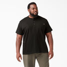 Heavyweight Short Sleeve Henley T-Shirt - Black &#40;BK&#41;