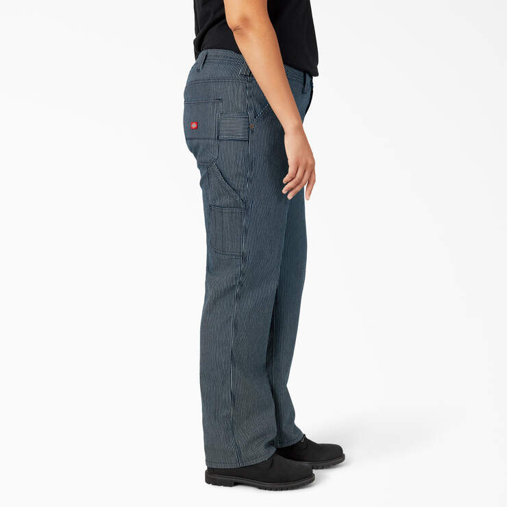 Women's Plus Hickory Stripe Carpenter Pants - Rinsed Hickory Stripe (RHS) image number 4