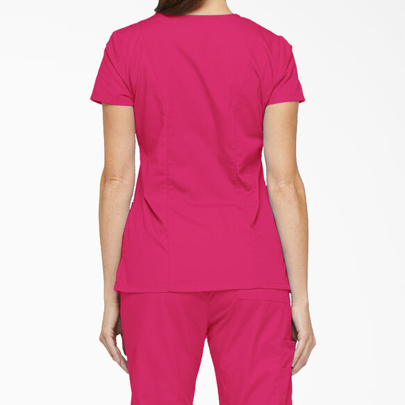 Women&#39;s EDS Signature V-Neck Scrub Top with Pen Slot - Hot Pink &#40;HPK&#41;