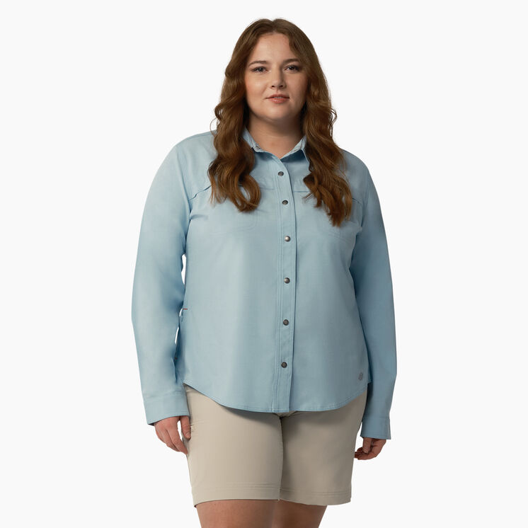 Women&#39;s Plus Cooling Roll-Tab Work Shirt - Clear Blue &#40;EUD&#41;
