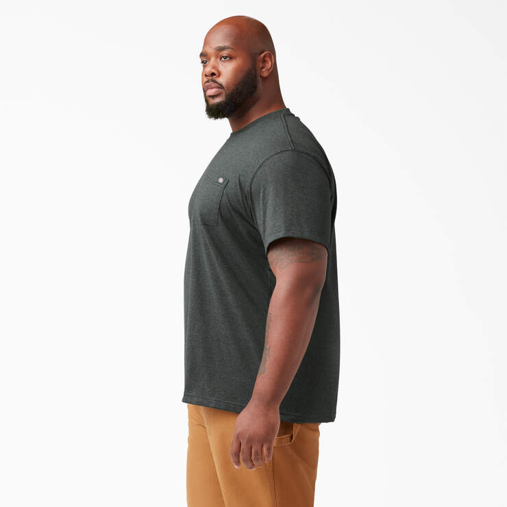 Heavyweight Heathered Short Sleeve Pocket T-Shirt - Hunter Green (GHH) image number 6