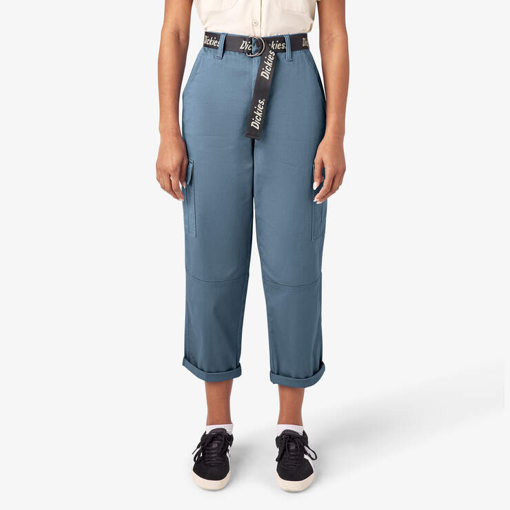 Women's Relaxed Fit Cropped Cargo Pants - Coronet Blue (CNU) image number 1