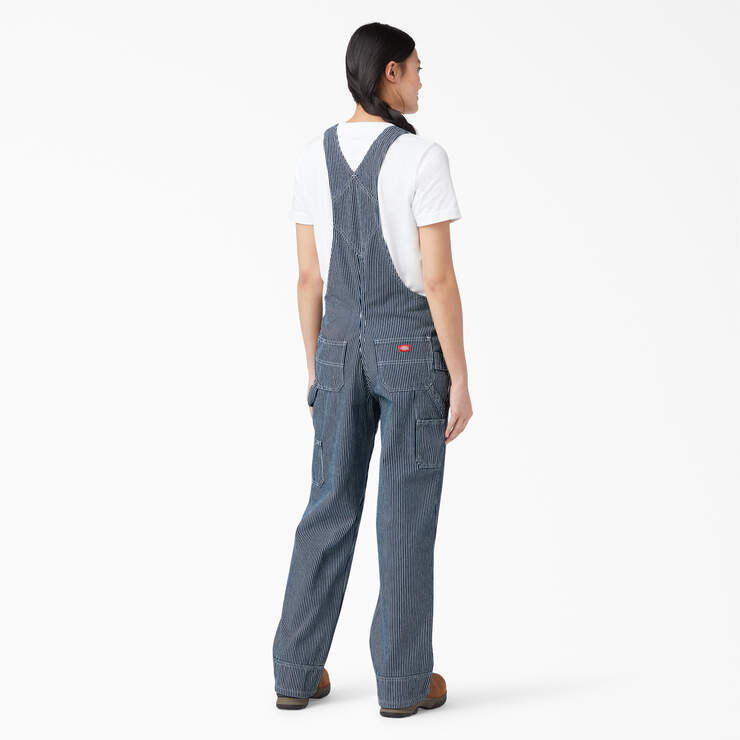Women's Relaxed Fit Bib Overalls - Rinsed Hickory Stripe (RHS) image number 2