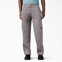 Loose Fit Double Knee Work Pants - Silver (SV)