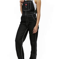 Dickies Girl Juniors' Relaxed Twill Overalls - Black (BLK)