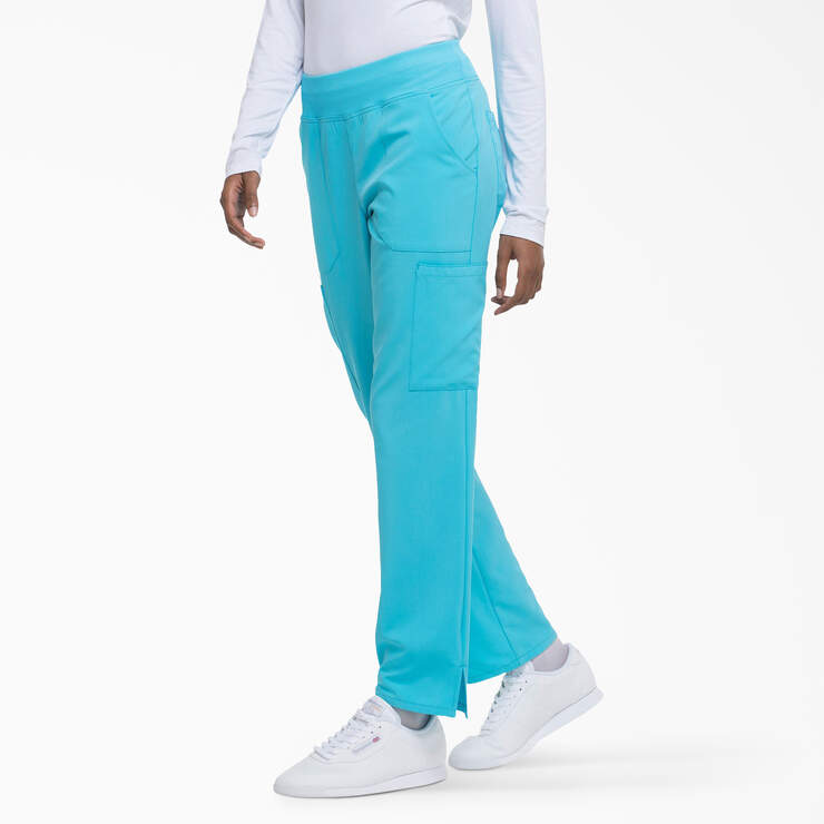 Women's EDS Essentials Cargo Scrub Pants - Turquoise (TQ) image number 3