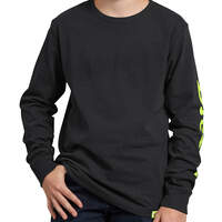 Kids' Long Sleeve Branded Graphic T-Shirt - Black (ABK)