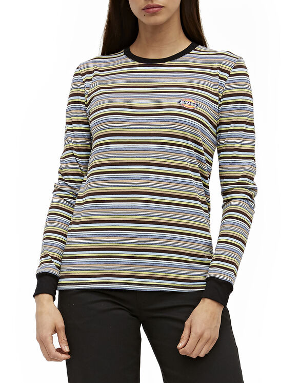 Dickies Girl Juniors Striped Long Sleeve T Shirt Women S Tops Dickies