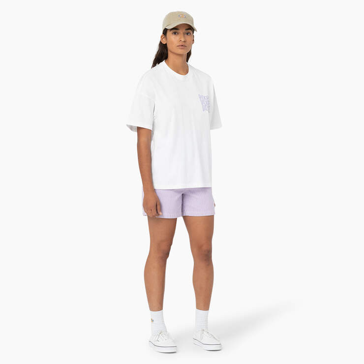 Women's Regular Fit Hickory Stripe Shorts, 5" - Purple Rose (UR2) image number 5