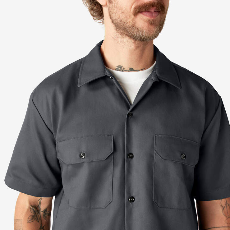 Short Sleeve Work Shirt - Charcoal Gray (CH) image number 11