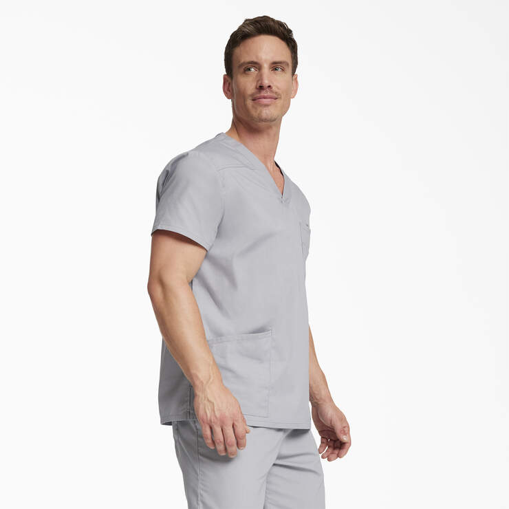 Men's EDS Signature V-Neck Scrub Top - Gray (GY) image number 4