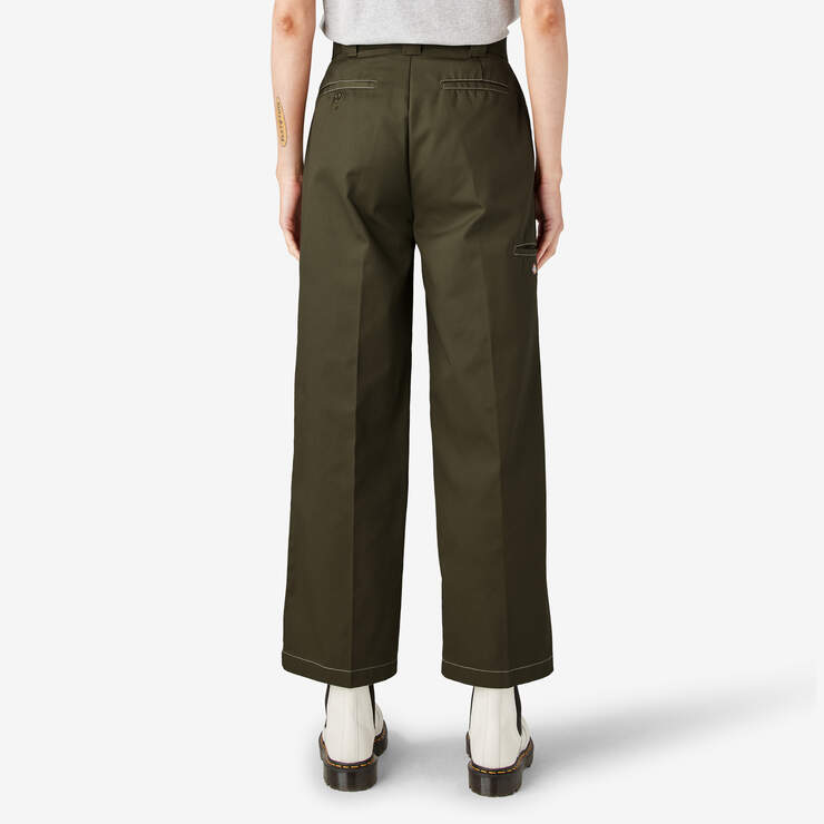 Women’s Relaxed Fit Double Knee Pants - Military Green (ML) image number 2