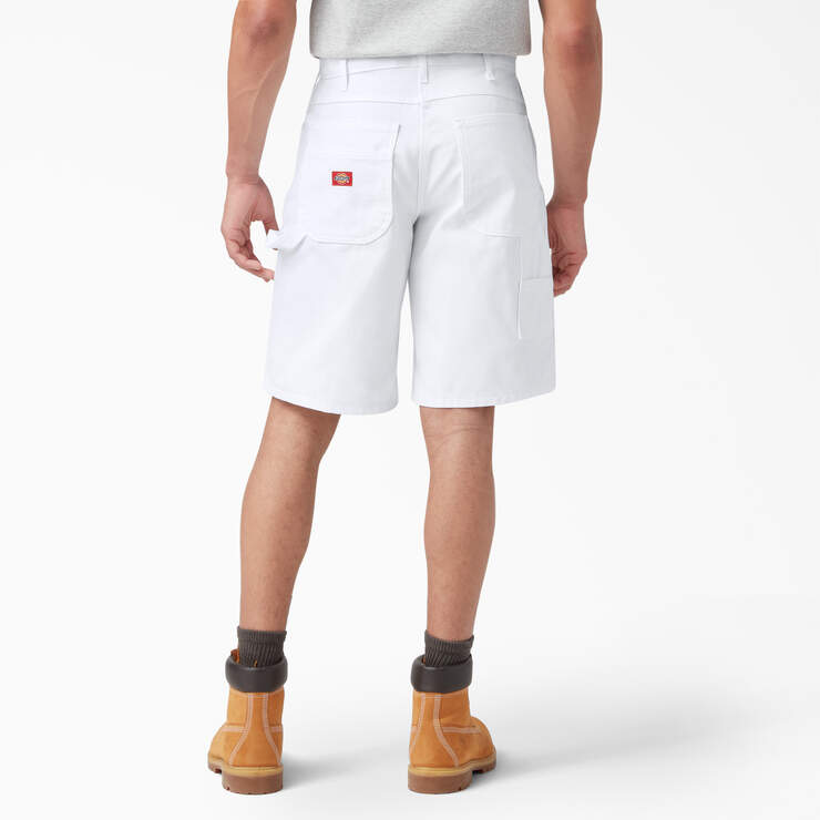 Relaxed Fit Carpenter Painter Shorts, 11" - White (WH) image number 2