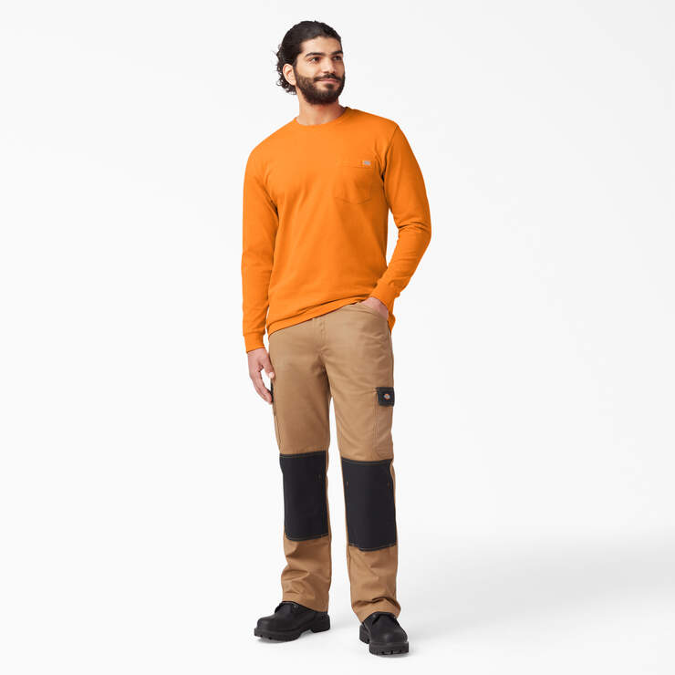 Heavyweight Long Sleeve Pocket T-Shirt - Orange (OR) image number 7