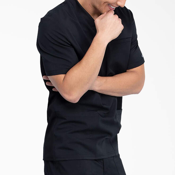 Men's Balance V-Neck Scrub Top with Patch Pockets - Black (BLK) image number 4