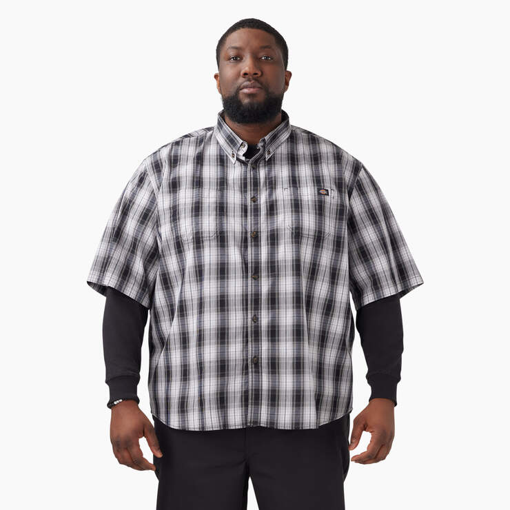 Short Sleeve Woven Shirt - Black/Alloy Plaid (KPY) image number 5
