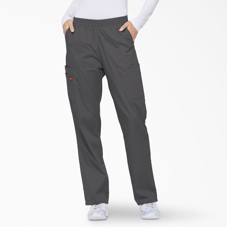 Women&#39;s EDS Signature Tapered Leg Cargo Scrub Pants - Pewter Gray &#40;PEW&#41;