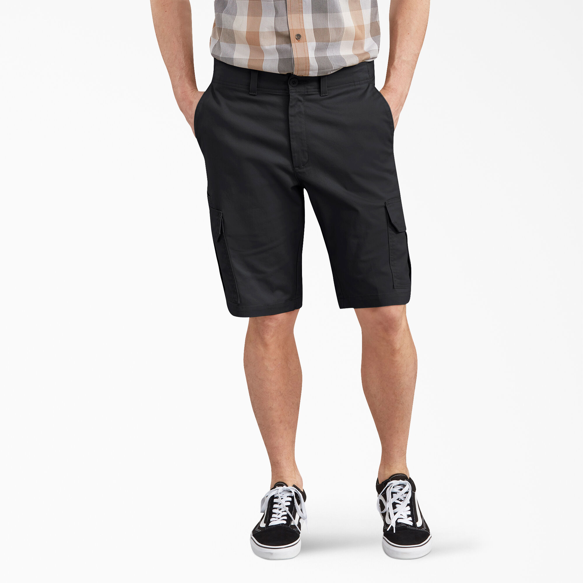 black work cargo shorts