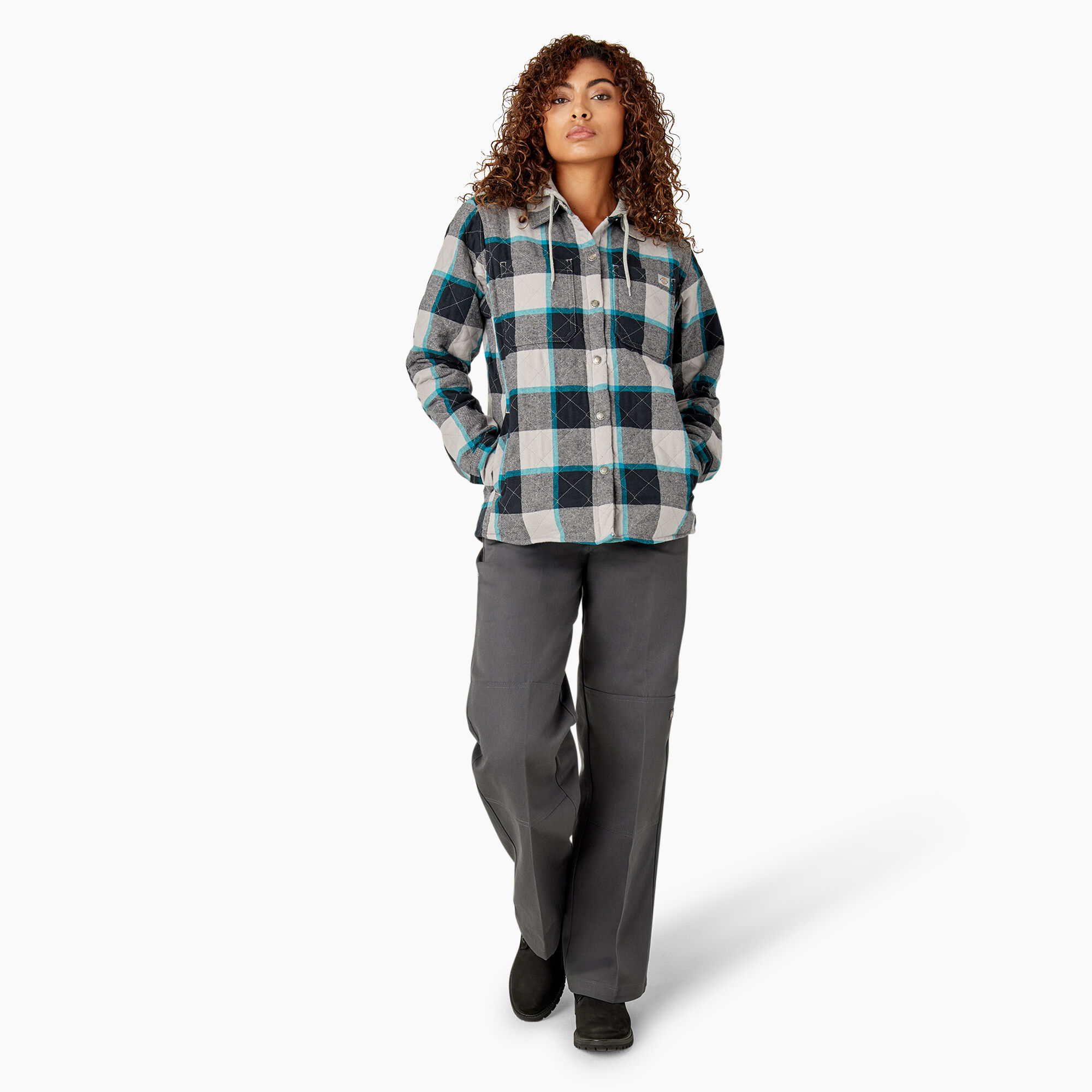 Dickies plaid deals hooded jacket