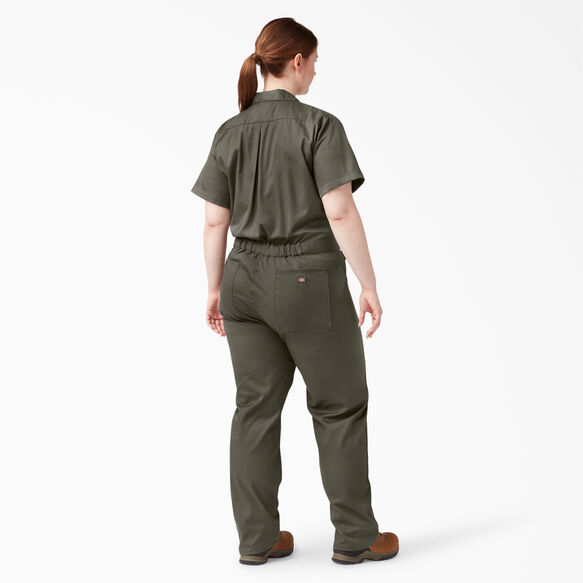Women&#39;s Plus FLEX Cooling Temp-iQ&reg; Short Sleeve Coveralls - Moss Green &#40;MS&#41;
