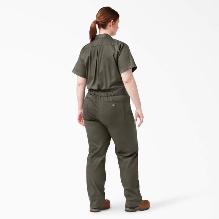 Women's Plus FLEX Cooling Short Sleeve Coveralls - Moss Green (MS) image number 2