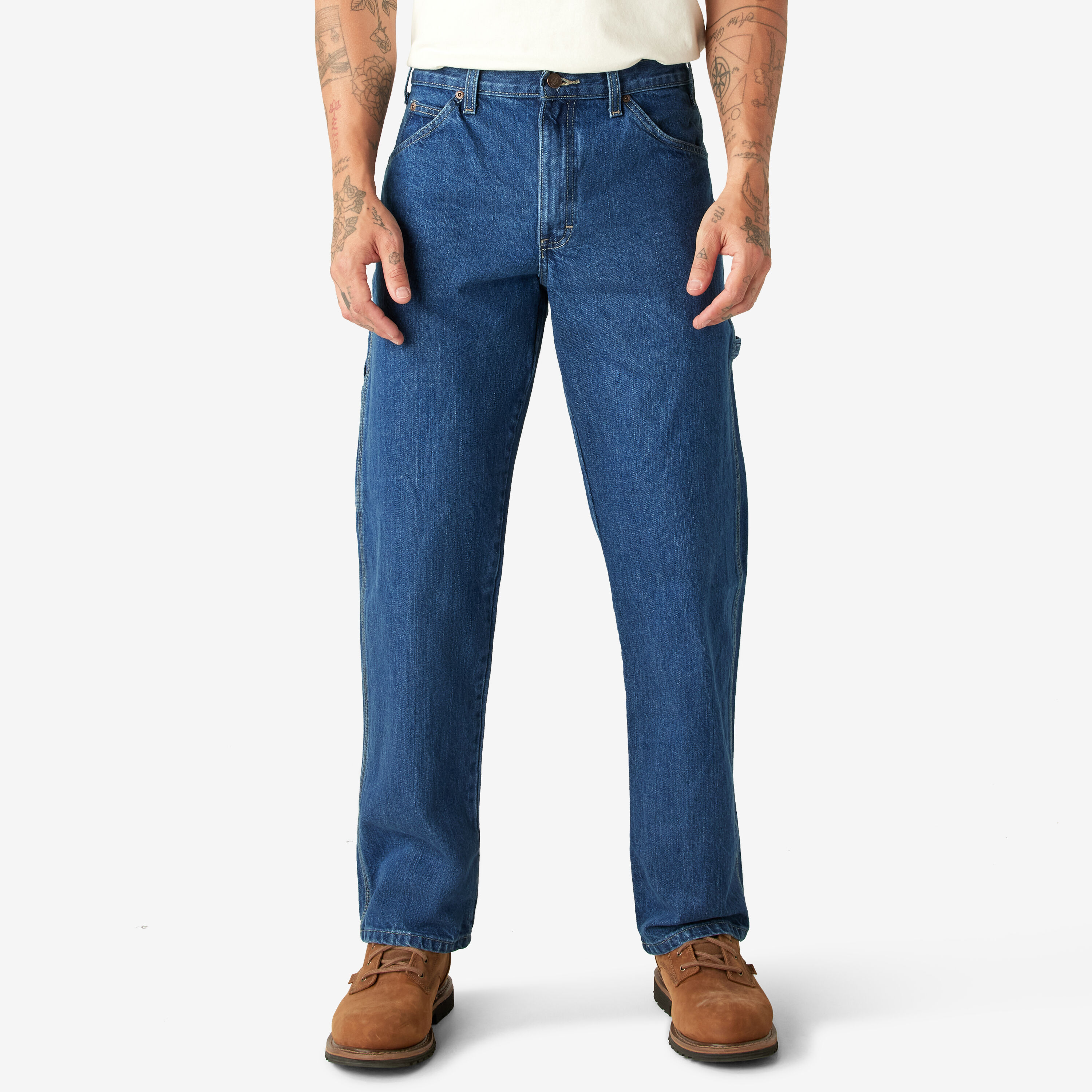 Dickies Pietra Lavare lavoro Jeans WD1693 Da Uomo Heavy Duty Pantaloni Cotone Denim 