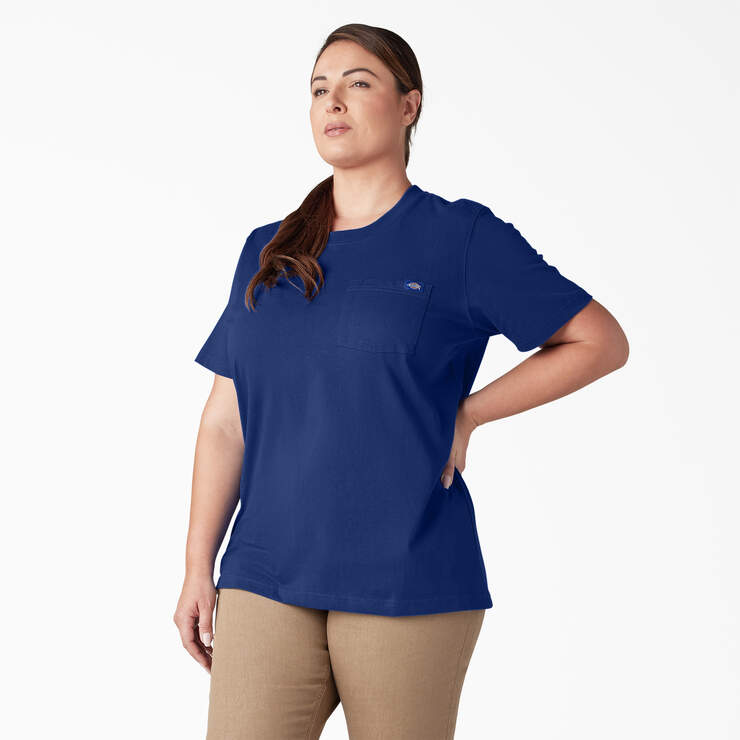 Women's Plus Heavyweight Short Sleeve Pocket T-Shirt - Surf Blue (FL) image number 3