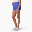 Women&#39;s High Waisted Carpenter Shorts, 3&quot; - Satin Sky &#40;SK2&#41;