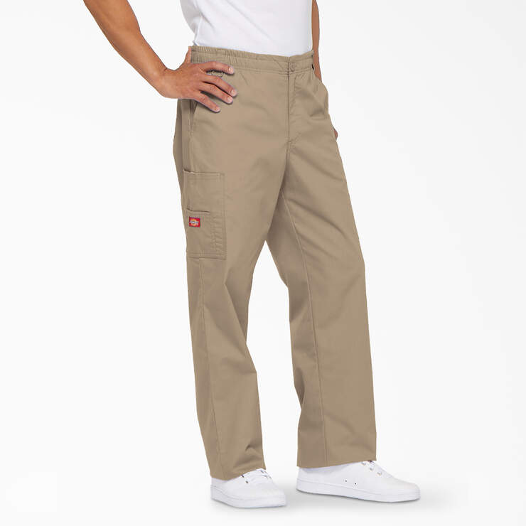 Men's EDS Signature Scrub Pants - Khaki (KHA) image number 4