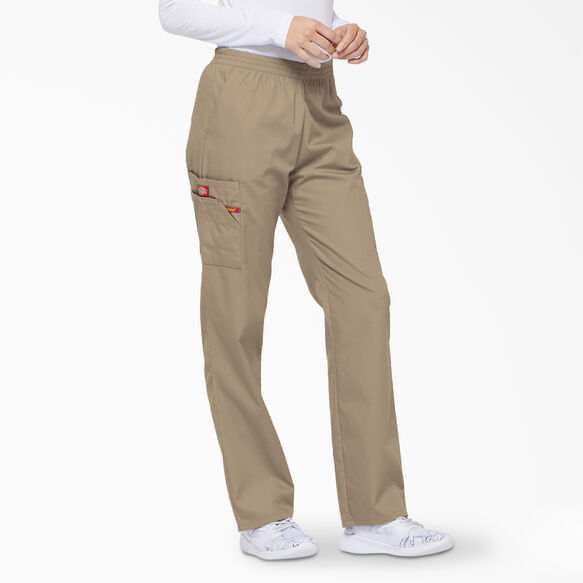 Women&#39;s EDS Signature Tapered Leg Cargo Scrub Pants - Khaki &#40;KHA&#41;