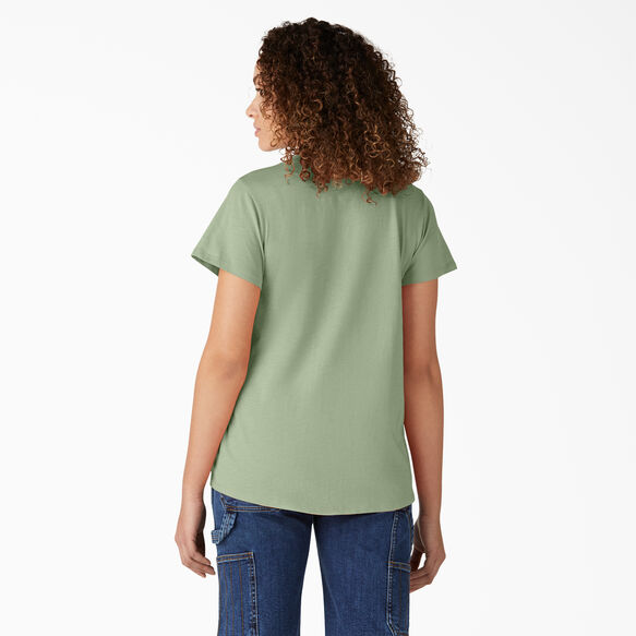 Women&#39;s Short Sleeve V-Neck T-Shirt - Celadon Green &#40;C2G&#41;
