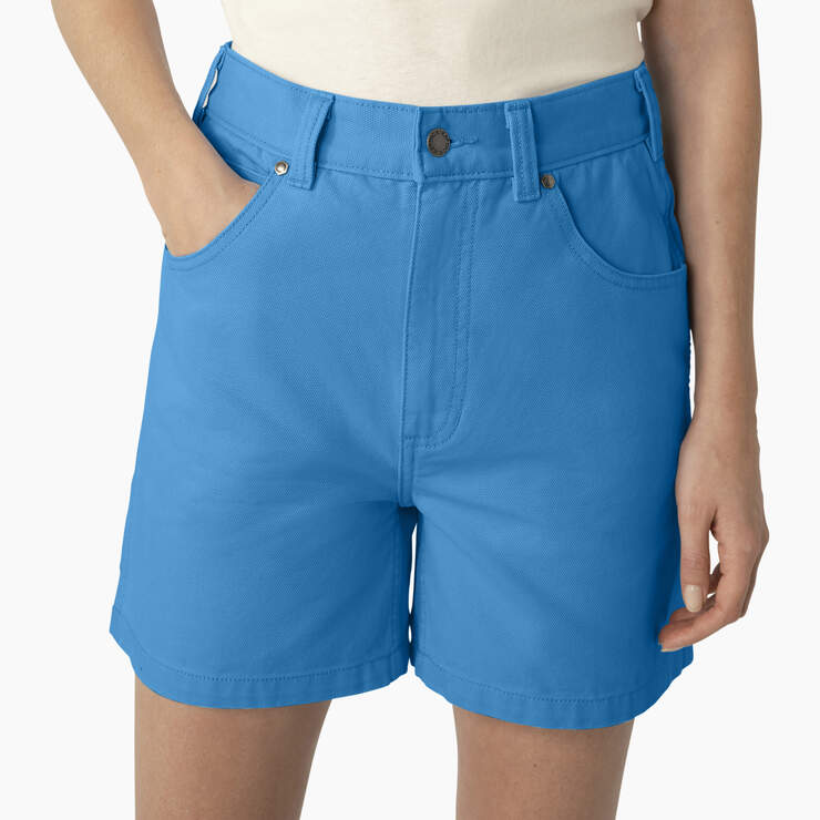 Women's Regular Fit Duck Shorts, 5" - Stonewashed Azure Blue (SWZ) image number 5