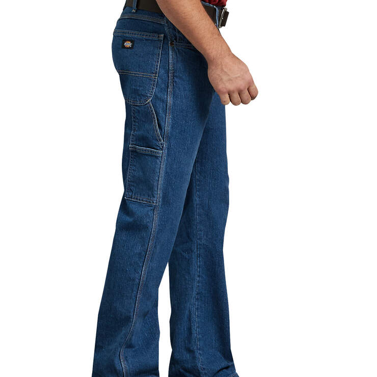 Relaxed Fit Straight Leg Carpenter Denim Jeans - Stonewashed Indigo Blue (FSI) image number 3