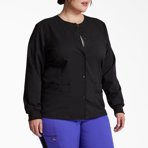 Women&#39;s Balance Snap Front Scrub Jacket - Black &#40;BLK&#41;