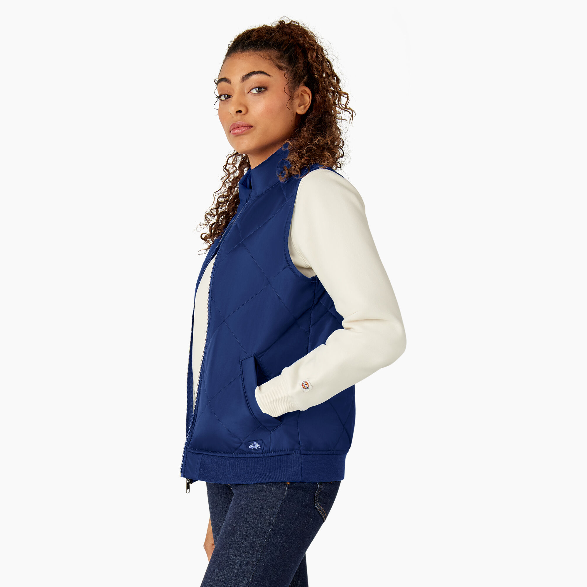 Blue quilted deals vest women's