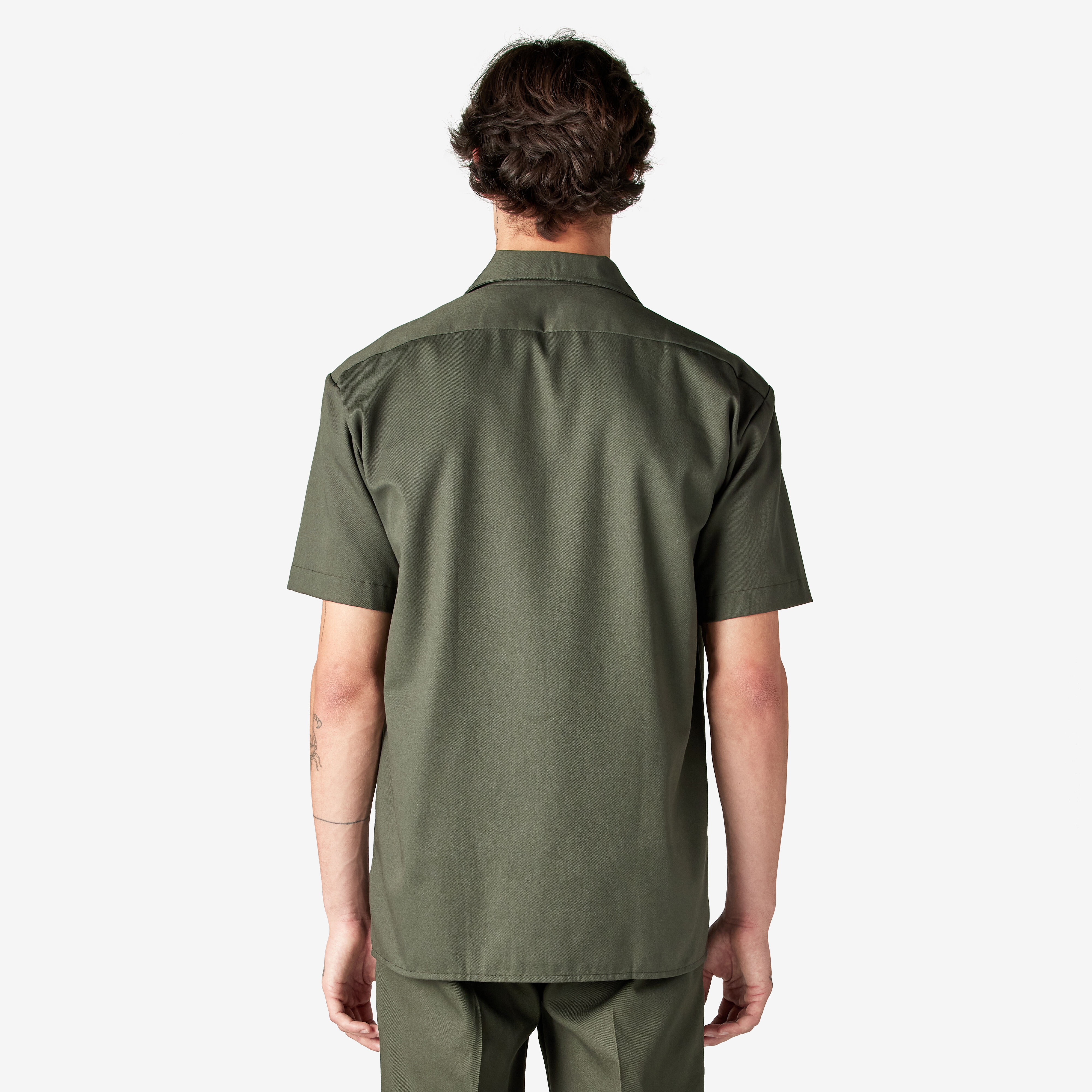 Short Sleeve Work Shirt , Olive Green