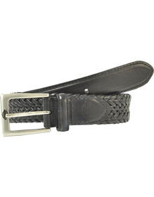 Leather V-Weave Braided Belt - Black &#40;BK&#41;