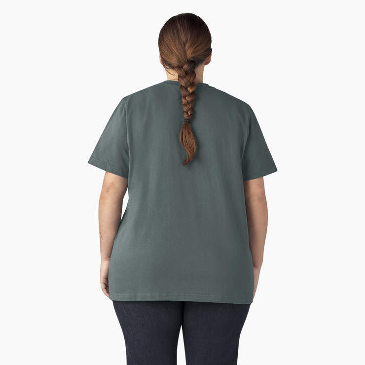 Women's Plus Heavyweight Short Sleeve Pocket T-Shirt - Lincoln Green (LN) image number 2