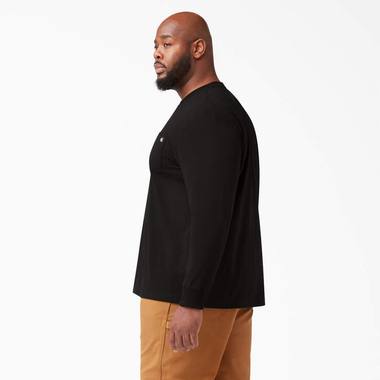 Heavyweight Long Sleeve Pocket T-Shirt - Black (BK) image number 6