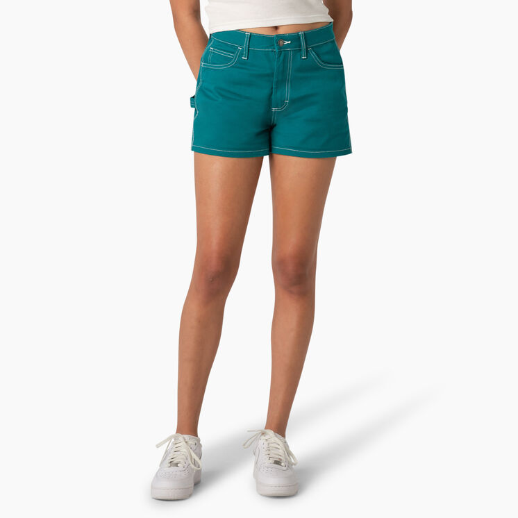 Women&#39;s High Waisted Carpenter Shorts, 3&quot; - Deep Lake &#40;DL2&#41;