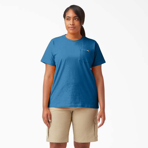 Women&#39;s Plus Short Sleeve Heavyweight T-Shirt - Vallarta Blue &#40;V2B&#41;