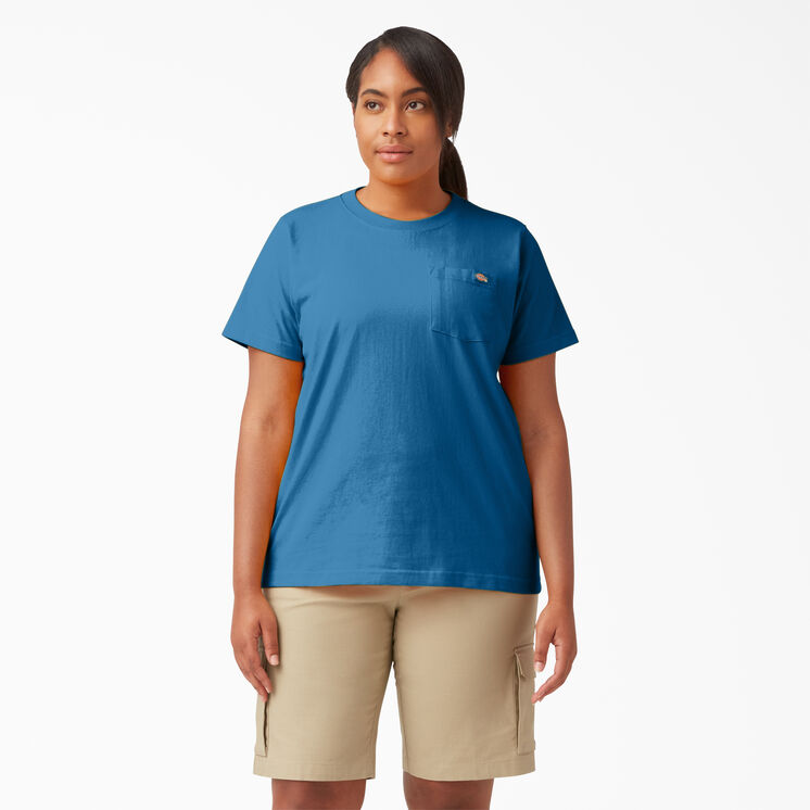 Women&#39;s Plus Short Sleeve Heavyweight T-Shirt - Vallarta Blue &#40;V2B&#41;