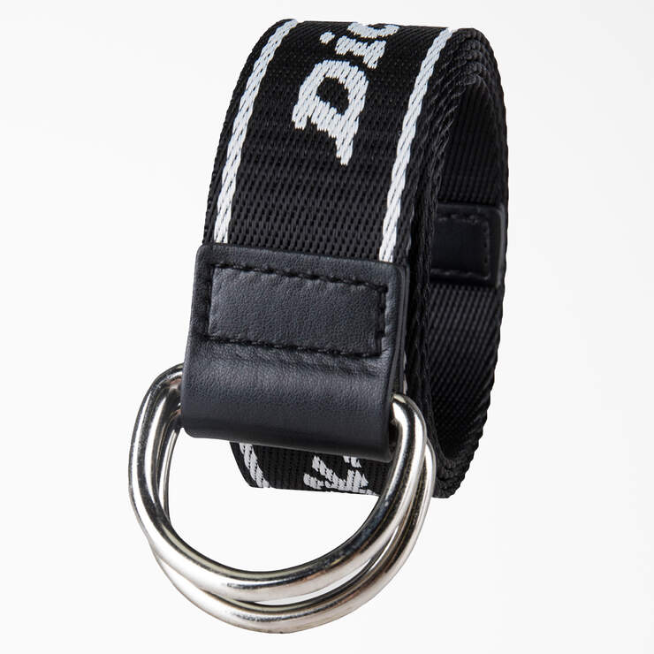 Women's D-Ring Logo Print Web Belt - Black (BK) image number 2