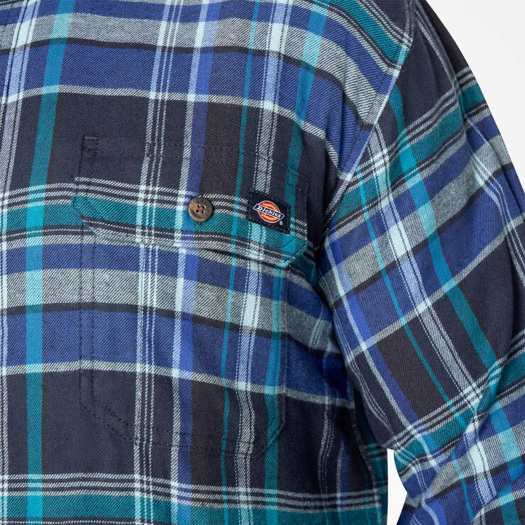 FLEX Long Sleeve Flannel Shirt - Navy Blue/Multi Plaid (A1X) image number 5