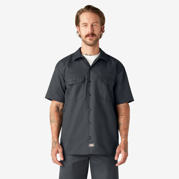 Short Sleeve Work Shirt Charcoal Gray Xl Mens Shirts Dickies